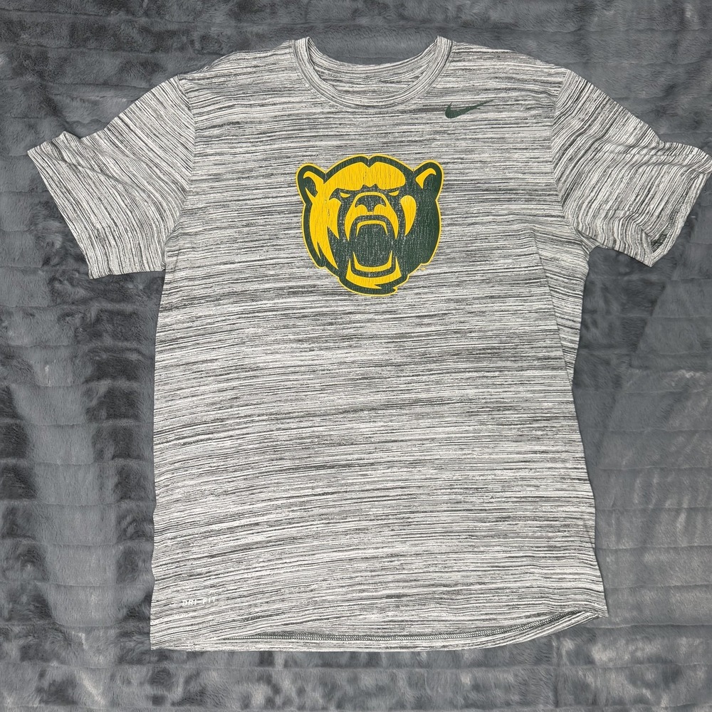 Baylor Bears Shirt Mens Large Gray NCAA Football Nike Dri Fit Short Sleeve